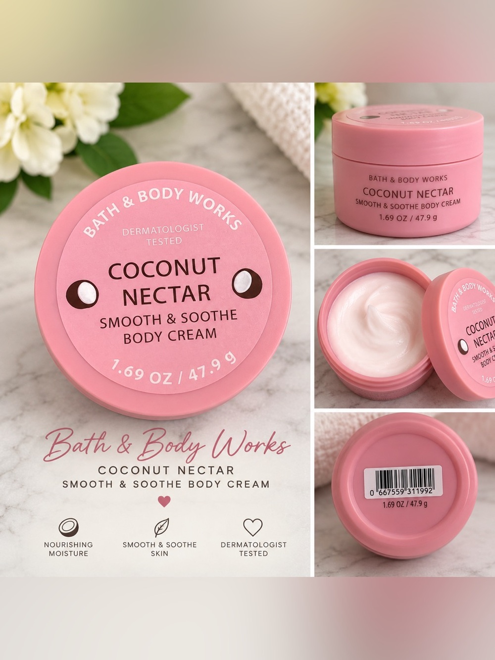 Bath & Body Works Coconut Nectar Body Cream — Pink